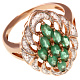 Кольцо с брилл. и изумрудом