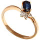 Кольцо с брилл. и сапфиром