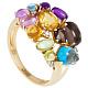 Кольцо с  брилл., кврац., кор., топ., цит., ам., хриз.