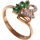 Кольцо с брилл. и изумрудом 
