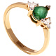 Кольцо с брилл. и изумрудами 