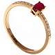 Кольцо с брилл. и рубином