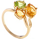 Кольцо с хризолитом и цитрином