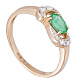 Кольцо с брилл. и изумрудом