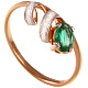 Кольцо с брилл. и изумрудом 