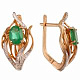 Серьги с брилл. и изумрудами