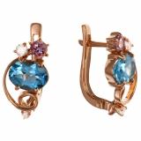 Серьги с аметистом и топазом 