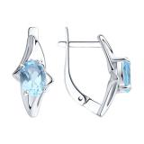 Серьги с раухтопазом пр-ль Diamant
