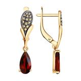 Серьги с гранатом пр-ль Diamant