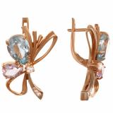 Серьги с аметистом и топазом 