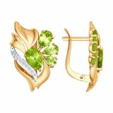 Серьги с хризолитом