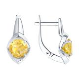 Серьги с хризолитом пр-ль Diamant