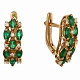 Серьги с брилл. и изумрудом