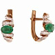 Серьги с брилл. и изумрудом 